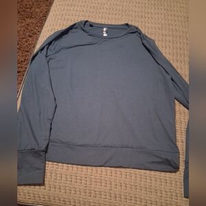 Lukka Lux Black Crew Neck Long Sleeve Shirt Size Large 19 1/2" W x 21 1/2" L